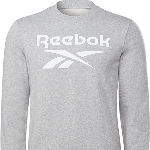 🆕Reebok Men's Training Essentials Graphic Sweatshirt, Medium Grey Heather, NWT - Picture 4 of 6